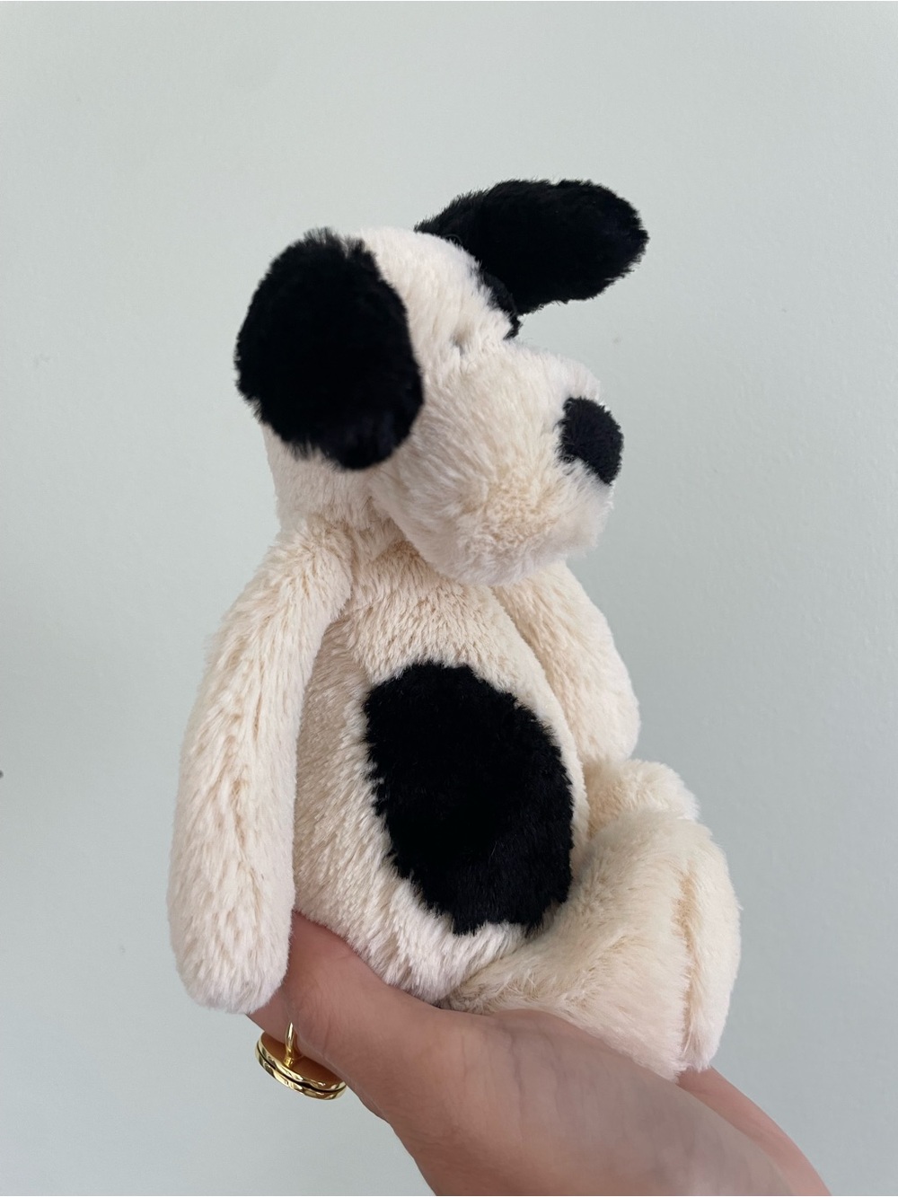 Jellycat Cream and Black Bashful Pup Plush